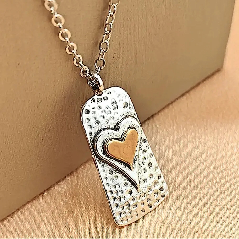 Vintage Heart Statement Pendant Necklace, Bohemian, Boho, Tribal